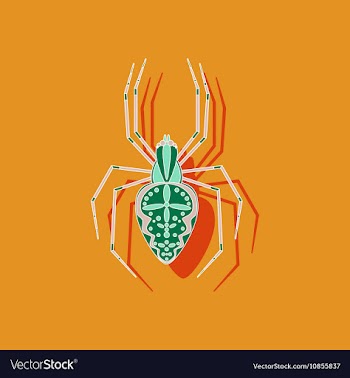 Paper sticker on background of Araneus vector image