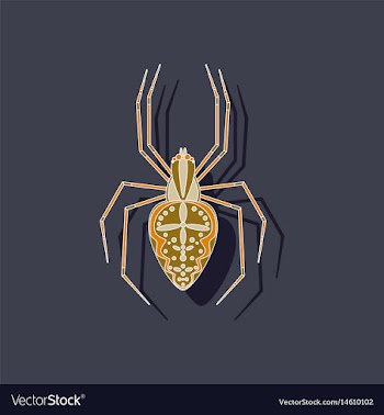 Paper sticker on background of araneus vector image