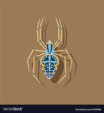 Paper sticker on background of araneus vector image