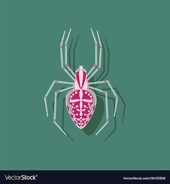 Paper sticker on background of araneus vector image