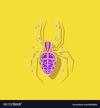 Paper sticker on background of araneus vector image