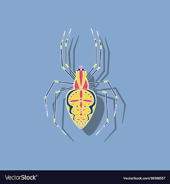 Paper sticker on background of araneus vector image