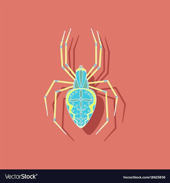 Paper sticker on background of araneus vector image