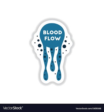 Paper sticker on background of blood flow vector image