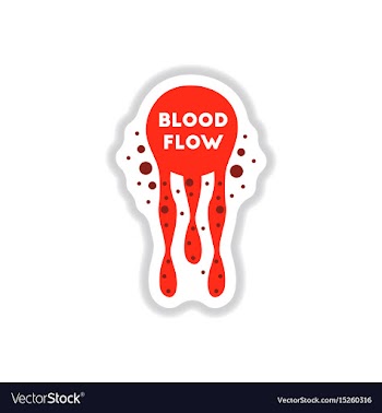 Paper sticker on background of blood flow vector image