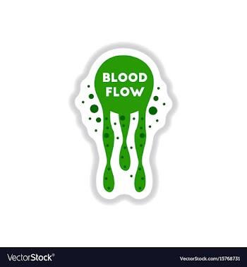 Paper sticker on background of blood flow vector image