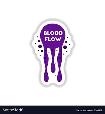 Paper sticker on background of blood flow vector image