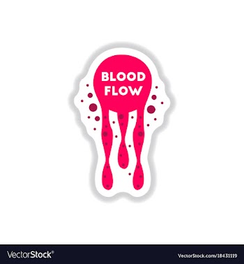 Paper sticker on background of blood flow vector image