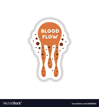 Paper sticker on background of blood flow vector image