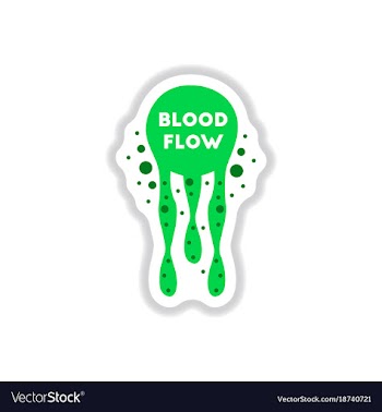 Paper sticker on background of blood flow vector image