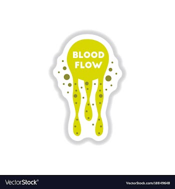 Paper sticker on background of blood flow vector image