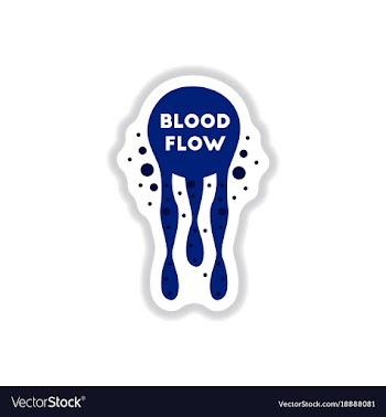 Paper sticker on background of blood flow vector image