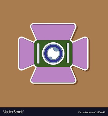 Paper sticker on background of camcorder vector image