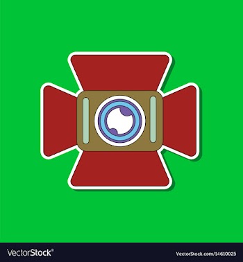 Paper sticker on background of camcorder vector image