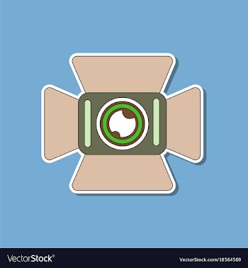 Paper sticker on background of camcorder vector image