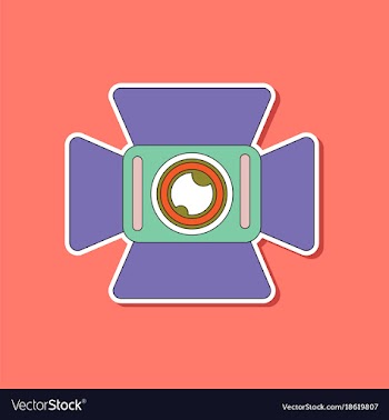 Paper sticker on background of camcorder vector image