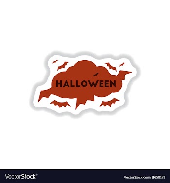 Paper sticker on background of cloud bats vector image
