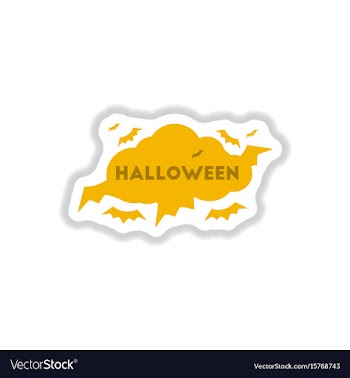 Paper sticker on background of cloud bats vector image