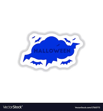 Paper sticker on background of cloud bats vector image