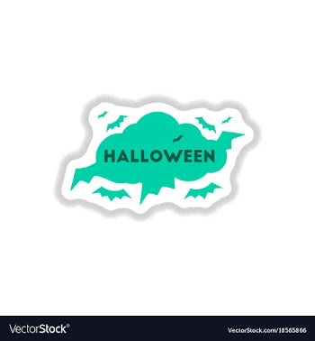 Paper sticker on background of cloud bats vector image
