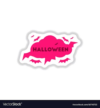 Paper sticker on background of cloud bats vector image