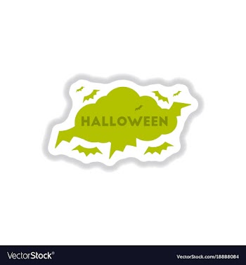 Paper sticker on background of cloud bats vector image