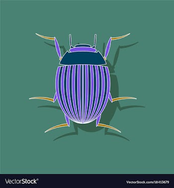 Paper sticker on background of colorado beetle vector image