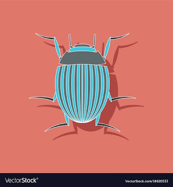 Paper sticker on background of colorado beetle vector image