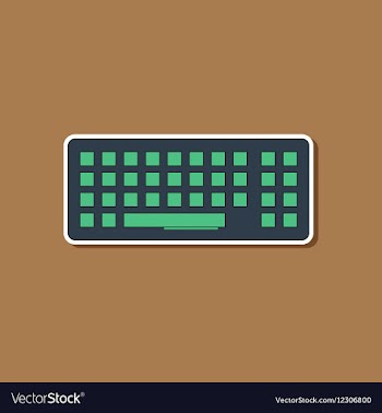 Paper sticker on background of computer keyboard vector image