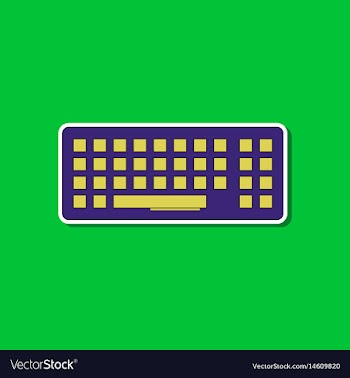 Paper sticker on background of computer keyboard vector image
