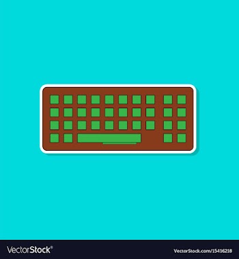 Paper sticker on background of computer keyboard vector image