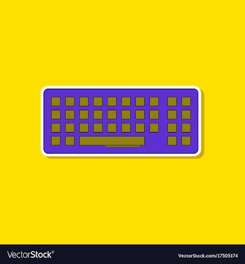 Paper sticker on background of computer keyboard vector image