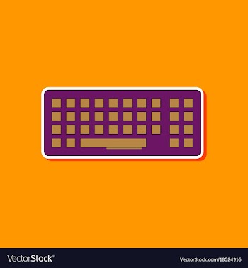 Paper sticker on background of computer keyboard vector image