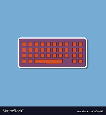 Paper sticker on background of computer keyboard vector image