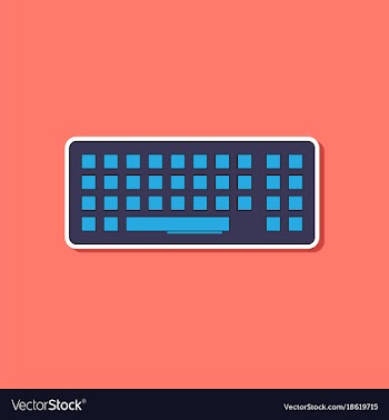 Paper sticker on background of computer keyboard vector image