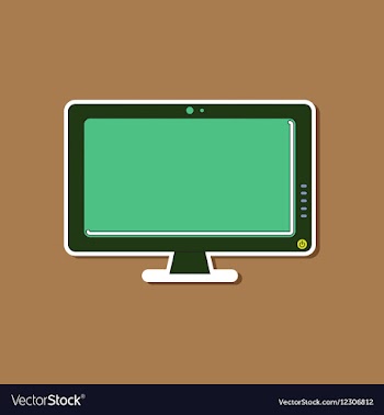 Paper sticker on background of computer monitor vector image