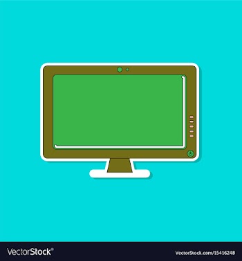Paper sticker on background of computer monitor vector image