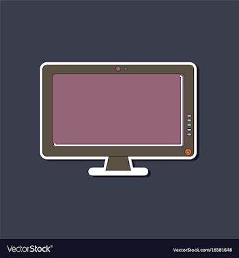 Paper sticker on background of computer monitor vector image