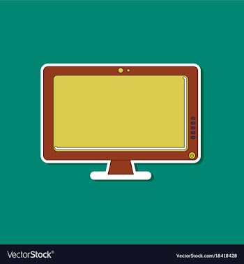 Paper sticker on background of computer monitor vector image