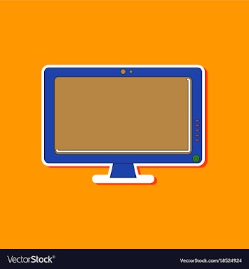 Paper sticker on background of computer monitor vector image