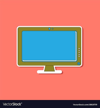 Paper sticker on background of computer monitor vector image