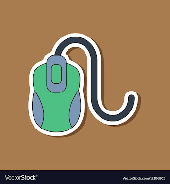 Paper sticker on background of computer mouse vector image