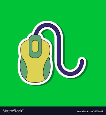 Paper sticker on background of computer mouse vector image