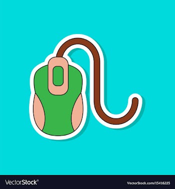 Paper sticker on background of computer mouse vector image