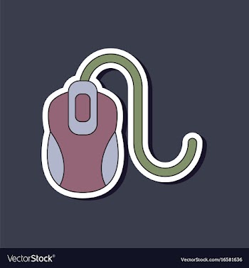 Paper sticker on background of computer mouse vector image