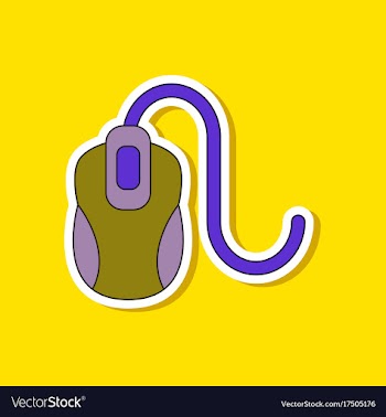 Paper sticker on background of computer mouse vector image