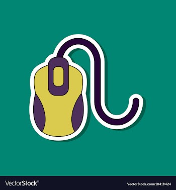 Paper sticker on background of computer mouse vector image