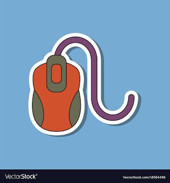 Paper sticker on background of computer mouse vector image