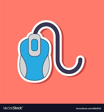 Paper sticker on background of computer mouse vector image