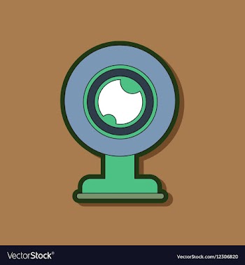 Paper sticker on background of computer Webcam vector image